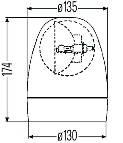 Hella Rotating Beacon H12V Amber Lamp 2Rl - 007337021
