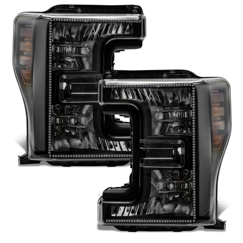 Oracle 17-19 Ford F-250 SD Dynamic Pre-Assembled Headlights - Halogen - Black Edition - - 8203-332