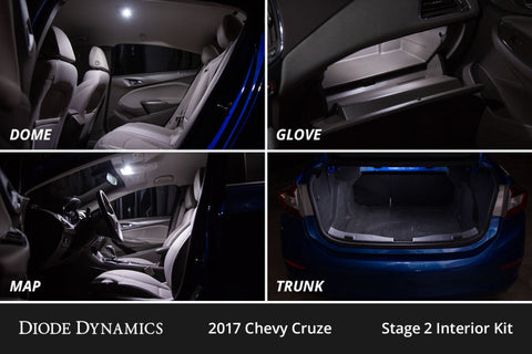 Diode Dynamics 11-15 Chevrolet Cruze Interior LED Kit Cool White Stage 2 - DD0556