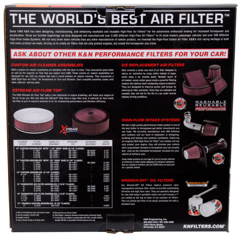 K&N Round Air Filter Assembly 7-5/16in Flange 11in Diameter 6in Height - 60-1240