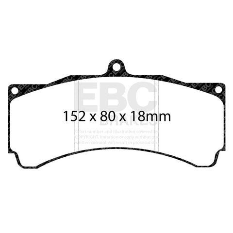 EBC Racing 10-12 Subaru Impreza RP-1 Race Front Brake Pads - DP8005RP1