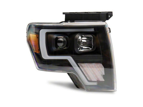 Raxiom 09-14 Ford F-150 Axial G4 Light Bar Switchback Projector Headlights- Blk Housing (Clear Lens) - T546755
