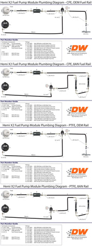 DeatschWerks 2006+ Hemi X2 Series Pump Module -8AN Feed w/ -6AN Return PTFE Plumbing Kit - 6-614