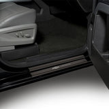 Putco 14-18 Chevy Silv LD - Regular Cab w/ CHEVROLET Etching (4pcs) Black Platinum Door Sills - 95171BPGM-1