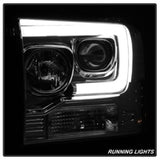 Spyder 05-07 Ford F250/350/450 SD Ver 2 Proj Headlights - Light Bar DRL - Black PRO-YD-FS05V2-LB-C - 5084682