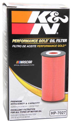 K&N Performance Oil Filter for 09-19 GM 1.4L / 1.6L / 1.8L w/ Hengst Filter Housing - HP-7027