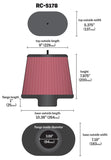 K&N Universal Air Filter - Oval Straight - 3.688in Flange ID x 10.25in Base O/S Length x 7.875in H - RC-5178