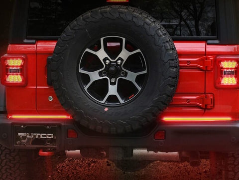Putco 2019+ Ram 1500/Jeep Wrangler JK/JL 18in Red Split Blade LED Tailgate Light Bar (Pair) - 92010-18