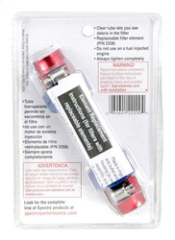 Spectre Pro-Plumbing Fuel Filter 3/8in. - Red/Blue - 2220