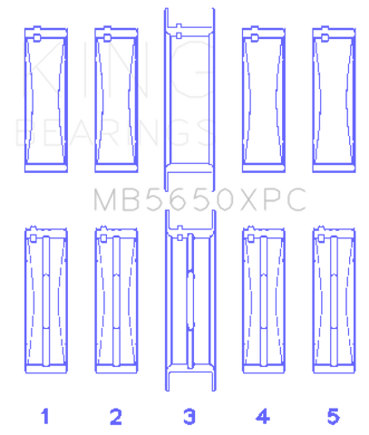 King Engine Bearings Ford 370/ 429/ 460 16V OHV pMaxKote Coated Main Bearing Set - MB5650XPC