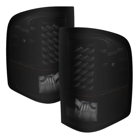 xTune Chevy Silverado 07-13 LED Tail Lights Black Smoke ALT-JH-CS07-LED-BKSM - 5077493