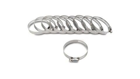 Vibrant S.S. Worm Gear Clamps Pack of 10 - Clamping Range: 2.04in - 3.00in (52mm - 76mm) - 12154