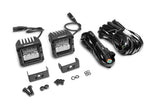 Go Rhino Xplor Bright Series Cube LED Flood Light Kit (Surface/Threaded Stud Mount) 3x3 - Blk (Pair) - 751803023FCS