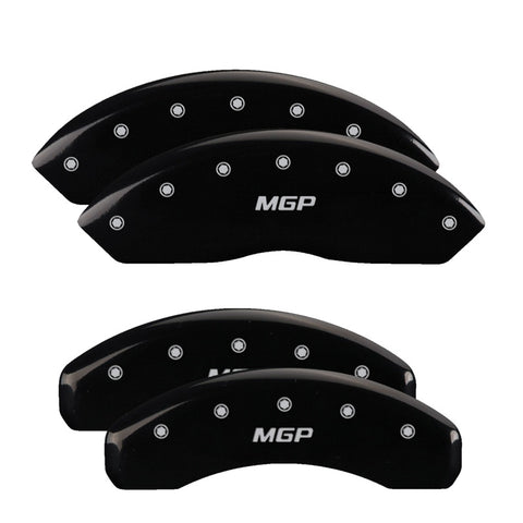 MGP 4 Caliper Covers Engraved Front & Rear MGP Black finish silver ch - 14240SMGPBK