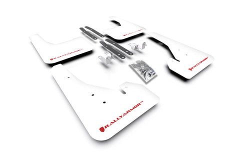 Rally Armor 18-22 Toyota Corolla Hatchback White UR Mud Flap Red Logo - MF67-UR-WH/RD