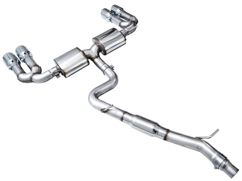 AWE Tuning 22-24 Audi 8Y S3 Touring Edition Exhaust - Chrome Silver Tips - 3015-42897