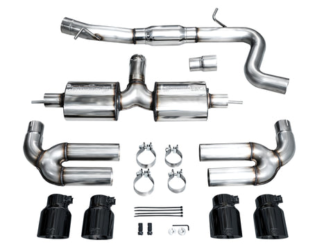 AWE Tuning 22-24 Audi 8Y S3 Touring Edition Exhaust - Diamond Black Tips - 3015-43897