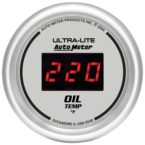 Autometer Ultra-Lite 52MM 0-340 Deg F Digital Oil Temperature - 6548