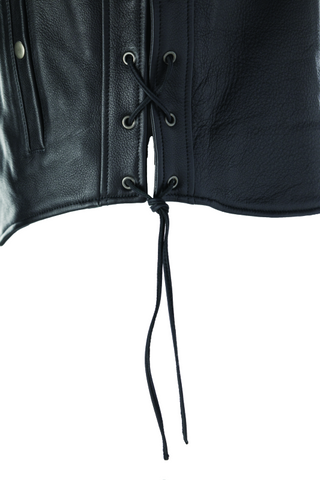 River Road Old Skool Leather Vest Black - Large - 094433
