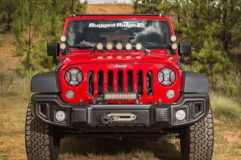 Rugged Ridge 07-18 Jeep Wrangler JK/JKU Textured Black Elite Headlight Euro Guards - 11230.12