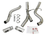 aFe ATLAS 4in DPF-Back Alum Steel Exhaust System w/Dual Exit Polished Tip 2017 GM Duramax 6.6L (td) - 49-04086-P