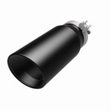 MagnaFlow Tip Stainless Black Coated Single Double Round Single Outlet 5in Dia 4in Inlet 13in L - 35240