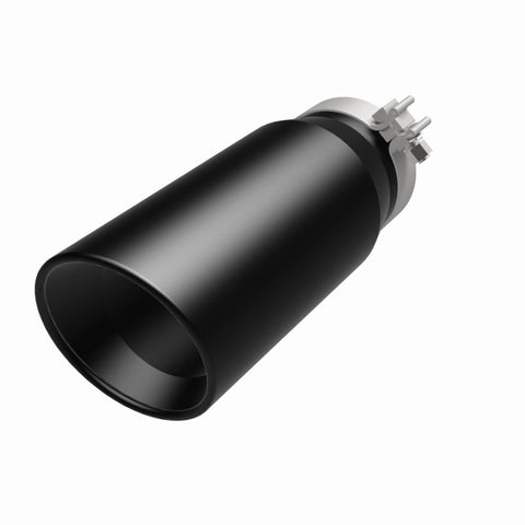 MagnaFlow Tip Stainless Black Coated Single Double Round Single Outlet 5in Dia 4in Inlet 13in L - 35240