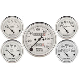Auto Meter Speedometer 3-1/8in and 2-1/16in Mechanical 5-Piece Old Tyme White Gauge Kit - 1601