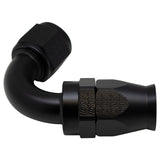 DeatschWerks 10AN Female Flare Swivel 120-Degree Hose End PTFE - Anodized Matte Black - 6-02-0878-B