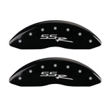 MGP 4 Caliper Covers Engraved Front & Rear SSR Black finish silver ch - 14030SSSRBK