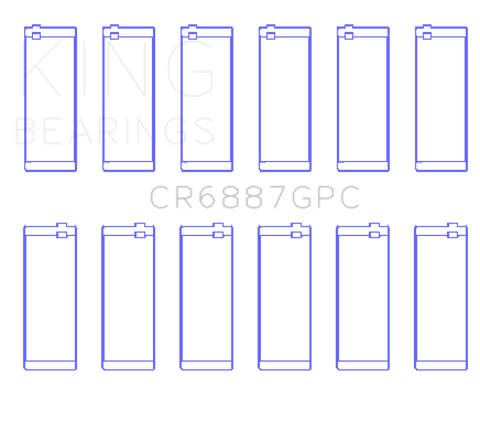 King Engine Bearings Toyota Supra B58 (Size 0.25) Connecting Rod Bearing Set - CR6887GPC0.25