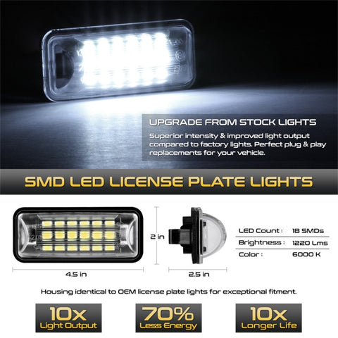 xTune 13-18 Subaru BRZ T10 Connector LED License Plate Bulb Assembly White 5500K LAC-LP-SWRX08 -Pair - 9045127