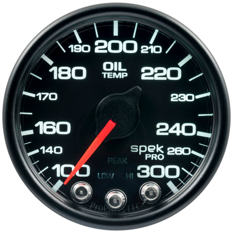Autometer Spek-Pro - Nascar 2-1/16in Oil Temp 100-300F Bcb Ecu - P52232