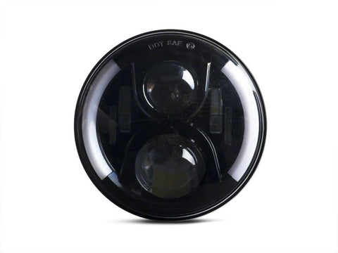 Raxiom 97-18 Jeep Wrangler TJ & JK 6-LED Headlights w/ Partial Halo- Blk Housing (Clear Lens) - J135442