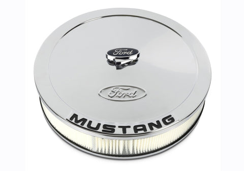Ford Racing Air Cleaner Kit - Chrome w/Mustang Emblem - 302-361