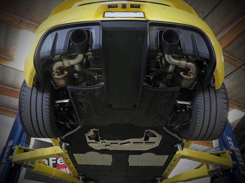 aFe MACHForce XP 2.25in-2.5in 304SS Exhaust Cat-Back 20-22 Porsche Cayman GT4 (718) - Carbon Tips - 49-36443-C