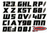Hardline Boat Lettering Registration Installation Kit 3 in. - 900 Black - Black900