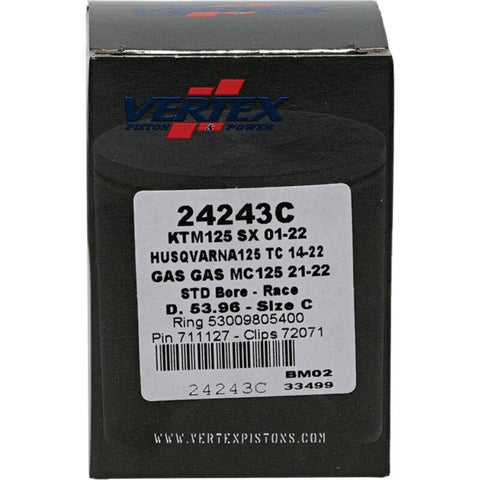 Vertex Piston 01-16 KTM 125 EXC 125cc Cast Race Piston Kit - 24243C