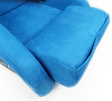 NRG FRP Bucket Seat ULTRA Edition - Large (Blue Alcantara/Gold Glitter Back) - FRP-302BL-ULTRA