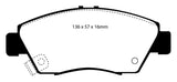 EBC 12 Acura ILX 1.5 Hybrid Yellowstuff Front Brake Pads - DP4891R