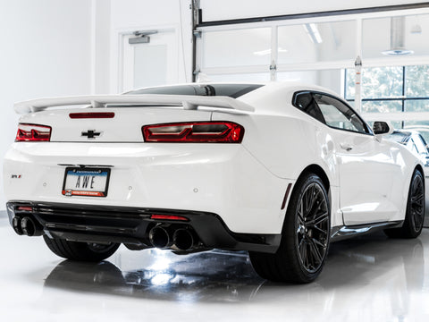AWE Tuning 16-19 Chevy Camaro SS Non-Res Cat-Back Exhaust - Track Edition (Quad Diamond Black Tips) - 3020-43074