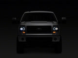 Raxiom 09-14 Ford F-150 Super White LED Halo Projector Headlights- Blk Housing (Clear Lens) - T542825