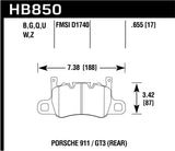 Hawk 14-17 Porsche 911 GT3 HP+ Street/Motorsports Crossover Rear Brake Pads - HB850N.655