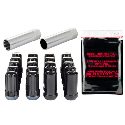 McGard SplineDrive Tuner 5 Lug Install Kit w/Locks & Tool (Cone) M14X1.5 / 22mm Hex - Blk - 65515BK