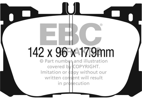 EBC 2017+ Mercedes-Benz E300 (W213) 2.0L Turbo Yellowstuff Front Brake Pads - DP43070R
