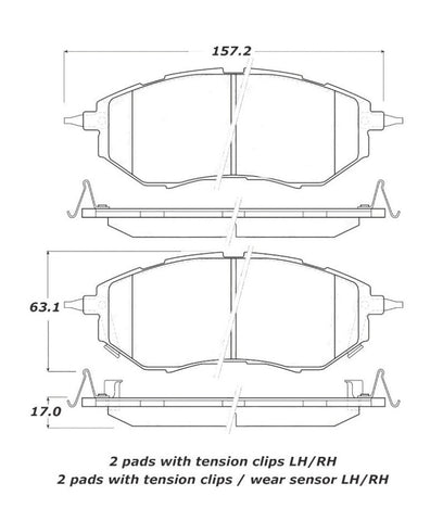 StopTech Street Touring 05-08 Legacy 2.5 GT Front Brake Pads - 308.10780