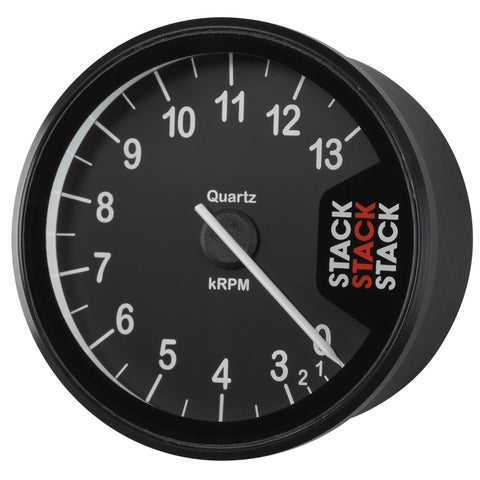 Autometer Stack Clubman Tachometer 80mm 0-3-13K RPM - Black - ST200-0313