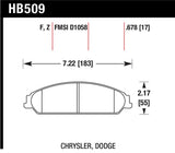 Hawk 2013-2014 Chrysler 200 (w/XR1 Brakes) HPS 5.0 Front Brake Pads - HB509B.678