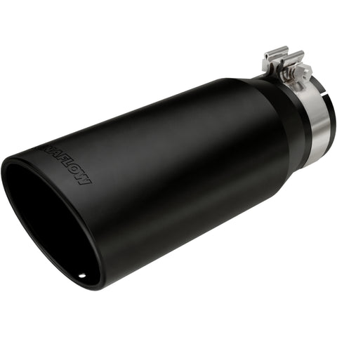 MagnaFlow Tip Stainless Black Coated Single Wall Round Single Outlet 5in Dia 4in Inlet 13in L - 35238