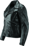 River Road Ironclad Classic Leather Jacket Black Womens - Small - 094376